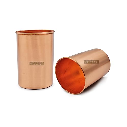 Image of Pure Copper Tumbler 300ml 6Pcs Set | Handmade Ayurvedic Water Glass | Traditional Copper Drinking Cup for Home Kitchen | Premium Serving Utensil
