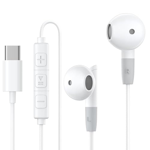 #rémunéré #Amazon<br>Écouteurs filaires USB C pour Phone 16 écouteur usbc Intra Auriculaires Micro et contrôle du Volume pour Phone 15 Plus Galaxy S23 S22 S21