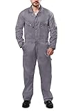 Kolossus Men's Long Sleeve Blended Coverall with Zippered Frontal Pockets