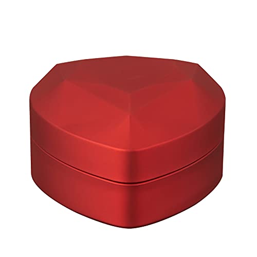 LETURE Heart Shaped Ring Gift Box with LED Light, Velvet Earrings Jewelry Case with Light, Jewellry Display Box for Wedding, Engagement, Proposal, Birthday and Anniversary (Red)