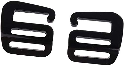 2Pcs Alloy G Hook Outdoor Webbing Buckle for Backpack Strap, Clothing, Belts 25mm (Black)