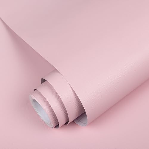 Abyssaly Pink Contact Paper Pink Peel and Stick Wallpaper Self-Adhesive Removable Contact Paper for Cabinets Bedroom Furniture Home Decor 23.6" X 196"