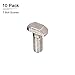 DTGN M8x20mm(DXL) T-Slot Drop-in Stud Sliding Bolt Screw - 10Pack - Good for Construction Industry - Carbon Steel Chrome Plated T Track Bolts - Silver Tone