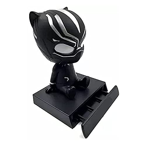 Image of Super Hero Action Figure Limited Edition Bobblehead with Mobile Holder for Car Dashboard, Office Desk & Study Table (Black Panther)