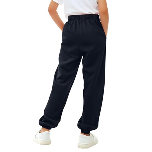 Teen Boys Girls Plain Jogger Pants Cotton Drawstring Sweatpants Kids Baggy Tapered Casual Cuffed Cute Trousers2