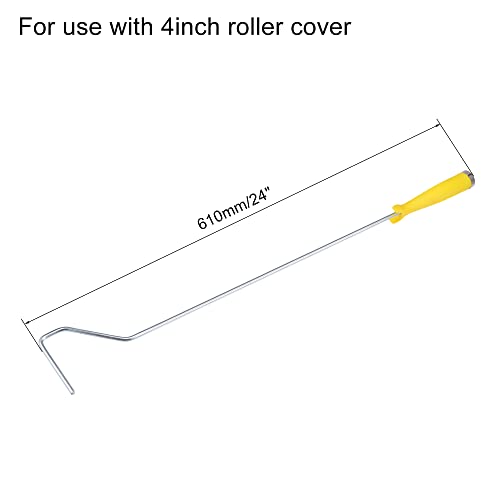 Rodillo de pintura de 4 pulgadas con mango de 24 pulgadas uxcell para reparar pared 3