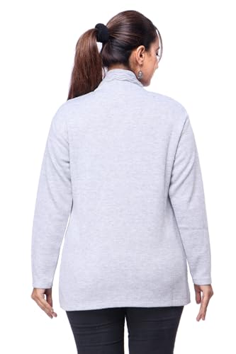 Image of Women Long Chain Design Woolen Winter WEAR Coat Cardigan (DKSELF)