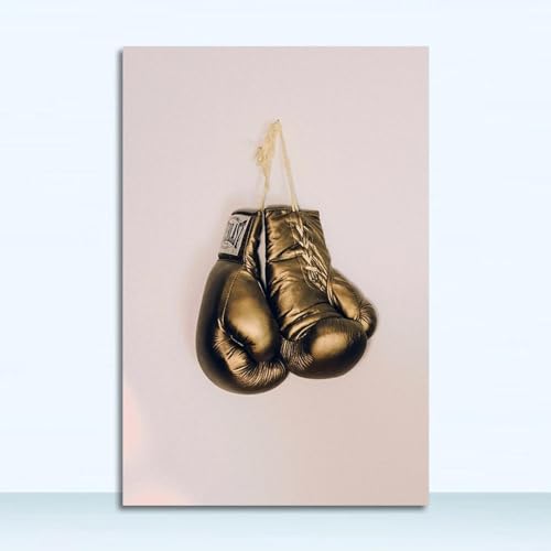 Affiches de peinture de boxe gants de boxe dorees impression toile 40x60cm