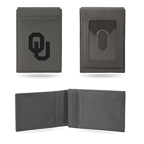 Image of Rico Industries NCAA Gray Laser Engraved Front Pocket Wallet - Compact /Comfortable /Slim