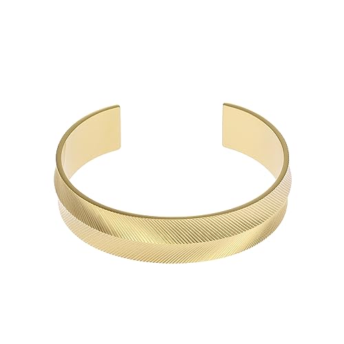 Fossil Damenarmspange Harlow Linear Texture Edelstahl goldfarben, JF04535710