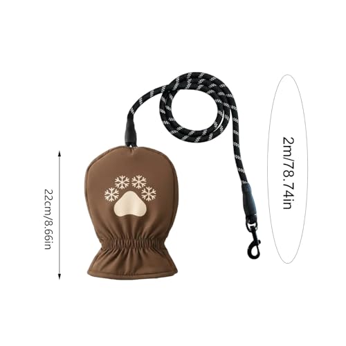 Winter Dog Lead | 20,66 cm Handwärmer, wärmeisolierend, wasserdicht, winddicht, Samt, Stoff, TPU, Sicherheitsleine für Hunde | Winter Outdoor Cold Weather Puppy Pet Owners
