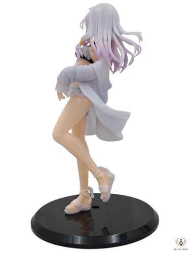 Image of Wandering Witch: The Journey of Elaina Elegant Turning Pose Anime Girl Action Figure | 19cm White Lavender Hair Elaina Figurine for Table, Desk, Car & Shelf Decor | Gift for Anime Fans