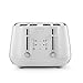 De'Longhi Eclettica BPA Free Metal Toaster CTY4003.W, 4 Slot Toaster with Reheat and Defrost Functions, Control Panels, Progressive Browning Levels, Pull Crumbs Trays, Stainless Steel, 1800W, White
