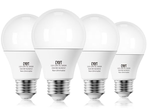 CYLYT A19 LED Light Bulb 60W Equivalent, Daylight...