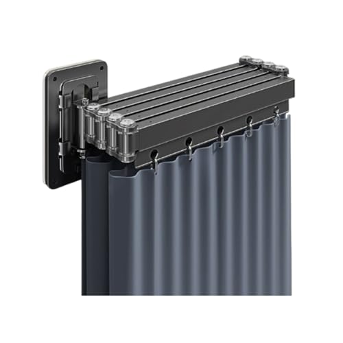 Genérico Juego de Barra Plegable de Aluminio for Cortina de Ducha, Cortina de Ducha Resistente al Agua de Alta Resistencia, Cortina divisoria de Espacio con ángulo Ajustable for baño(Blue,4-Fold)