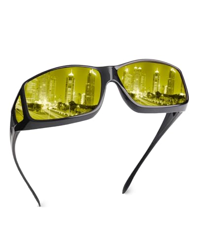 Fimoson Night Driving Glasses For Men Women Fit Over Sunglasses Anti Glare Polarized Hd Night Vision Glasses cover