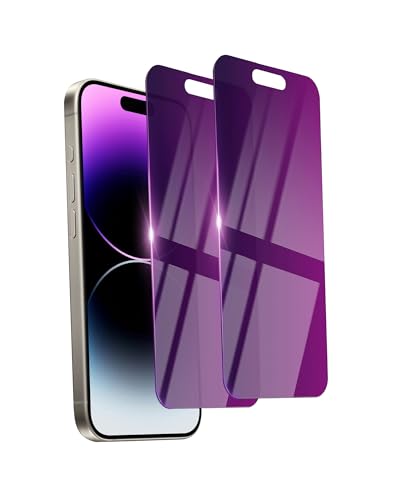 Ifaeveus 2 Pack Privacy Screen Protector for iPhone 14 Pro Max Tempered Glass 6.7inch Private Saver Anti-Spy Anti-Blue Light Eye Protection Anti-Scratch Full Coverage