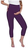 Maternity Yoga Capri Pants Leggings - Fold over waist band