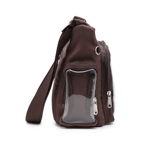 Image of Canvas Ita Bag Crossbody Shoulder Bag Kawaii Purses and Handbags with Anime Pins Display Medium