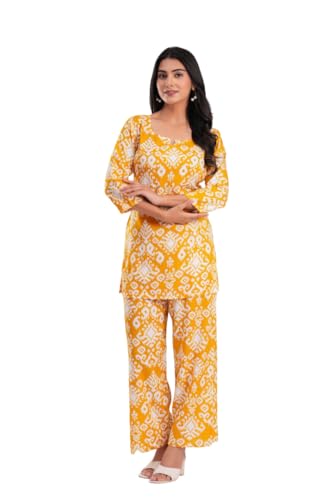 Image of YAZIA Women Cotton Lounge Wear Set - Printed Top & Pyjama Co-Ord Set | Soft Breathable Fabric | Daily, Nightwear & Home Wear | Small to 3XL