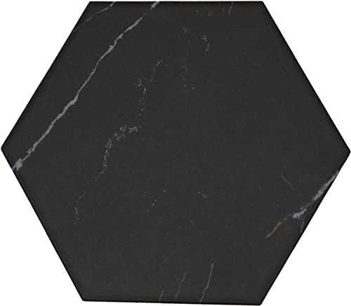 Daltile PT248HEX1P2 Perpetuo 8 Inch X 8 Inch Glazed Porcelain Hexagon Marble Look Wall & Floor Tile In Matte Infinite Black  thumb #12