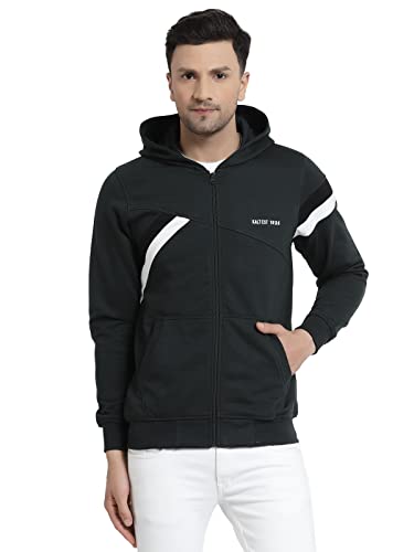 Image of Kalt Men Full Sleeves Zipper Fleece Striped Hoodie