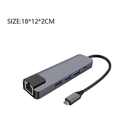 itchoate 5 em 1 USB multifuncional tipo C Hub Hdmi 4K USB C Hub para Gigabit Ethernet Rj45 adaptador