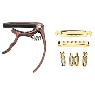 MBBHD Pièces Rechange Guitare 1 PCS Guitar Capo & 1 Set Pont De Guitare Plaqué Or - Les Beatles, Paul McCartney, John Lennon, RIngo Starr, George Harrison
