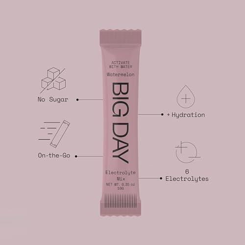 Big Day - Hydration Sachets | Sugar-Free Electrolytes Powder for Peak Performance | 30-pack of 10g sachets | Science-Backed Recovery Drink - Watermelon Flavor