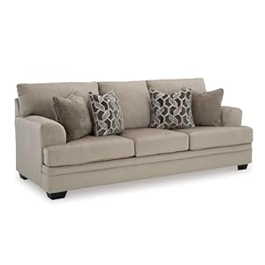 Signature Design by Ashley Stonemeade Casual Sofa with 4 Toss Pillows, Light Brown