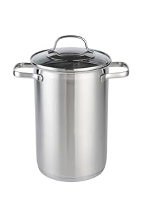 RÖSLE ELEGANCE Spargel und Pastatopf, Hochwertiger Topf zur Zubereitung von Nudeln oder Gemüse, 4,5 Liter, Edelstahl 18/10, Siebeinsatz, Spülmaschinengeeignet, 30.5 x 17.3 x 24.7 cm, Silberfarben