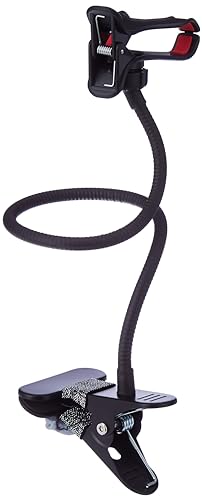 Image of amazon basics Tabletop Stand for Mobile, Tablet and E-Reader, Clip Mount, Multi-Angle, Foldable, Lazy Bracket, Universal Compatibility