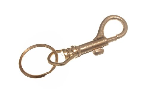 HIPSTER JAILORS KEY RING CLIP ON CLASP BRASS PLATED STEEL ( pack of 10 )