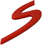 Zorratin Red'S' S Letter Rear Trunk Boot Lid Hatch Tailgate Emblem Badge for Porsche 911 Carrera 991 Panamera Boxster Macan Cayenne Turbo 2011+ 2012 2013 2015 2017 2018
