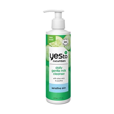 Yes To Cucumbers Gentle Milk Cleanser, 6 Fl Oz, Soothing Face Wash That Won't Strip Skin, Formulated with Cucumber, Aloe, Green Tea, and Soy Proteins Cover