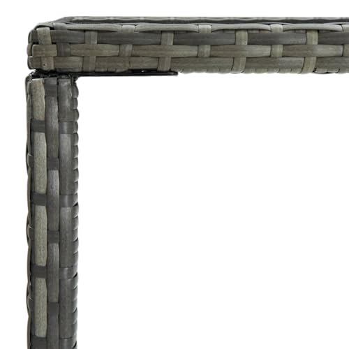 Table de bar de jardin compacte 70x70cm solution gain de place pour balcon gris