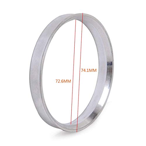Image of ZHTEAPR 4pcs HubCentric Rings 74.1 to 72.6 (OD=74.1mm ID=72.6mm) Aluminium Alloy Wheel Hubring 72.6 to 74.1