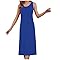 Women Built in Bras Cotton Nightdress Fashion Sleeveless Summer Nightgown Comfy Slim Solid Sleepwear Sleepshirts Blue