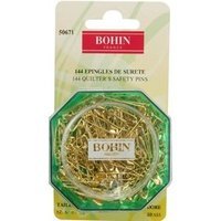 Bohin Safety Pin Straight Brass Gold Plated Size 0 144ct