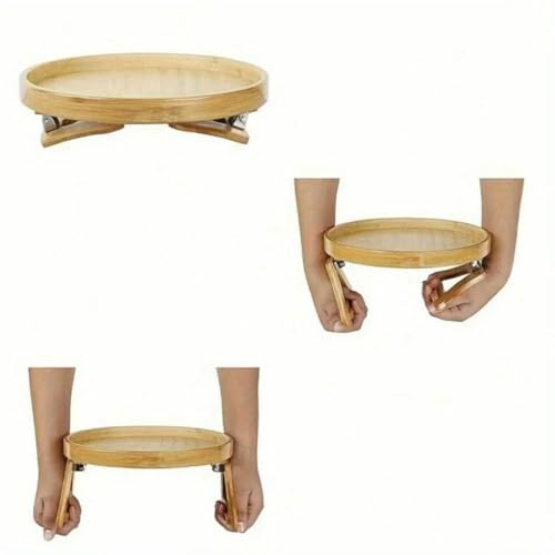 QXDZSW - Bandeja plegable para reposabrazos de sofá, mesa de madera con clip para bebidas, teléfono, desayuno remoto en la cama aperitivos