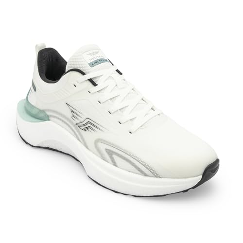 Image of Red Tape Men's Sneakers White Black Mesh Round Toe Lace-Up Easy Movement