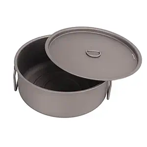 KTM Healthcare Camping Titanium Pot, Anti Corrosion Sturdy Light Outdoor Cooking Pot Sand Blasting Portable for Outdoor Hiking for Climbing