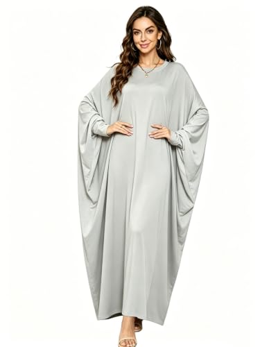 Image of Boedaty Women Soft Muslim Prayer Dress Abaya Islamic Ramadan Full of Elasticity Garment Dubai Robe