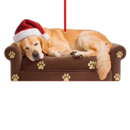 D4DREAM Sleepy Golden Retriever Ornament - 3.54''x1.8'' Arcylic Dog Ornament