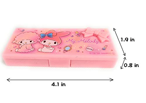 Sanrio My Melody Container Cosmetic Care Case Makeup Travel Accessory Cases 4.1in x 1.9in x 0.8in (Yume Cosme)4