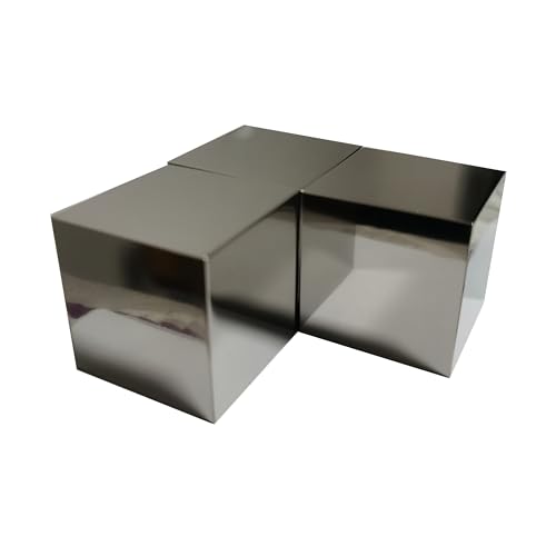 Image of Scientific Metal Sample Block, Mirror Polished, No Engraving, R0.5 Chamfered Edges, Multiple Sizes & Alloys (GR1 (99.7 Titanium), 1.5inch Cube)