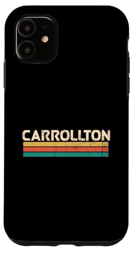キャロルトン テキサス USA 都市名 クラシック ヴィンテージ カラー デザイン スマホケース iPhone 11 用