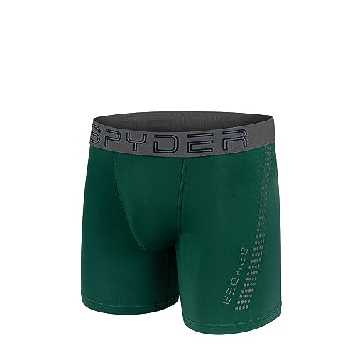 Spyder Mens Boxer Briefs 4 Pack Poly Spandex Performance Boxer Briefs Underwear/Comfort Support Pouch Boxer Briefs4