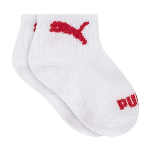 PUMA Unisex Baby Infant Anklet Socks (8-Pack), Grey/Black/Red, 0-12M - image 3