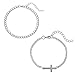 Mikovivi 2pz Braccialetti Argento da Uomo, Bracciale con Croce e...